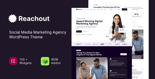 Reachout v8.1 – 社交媒体营销机构 WordPress 主题下载
