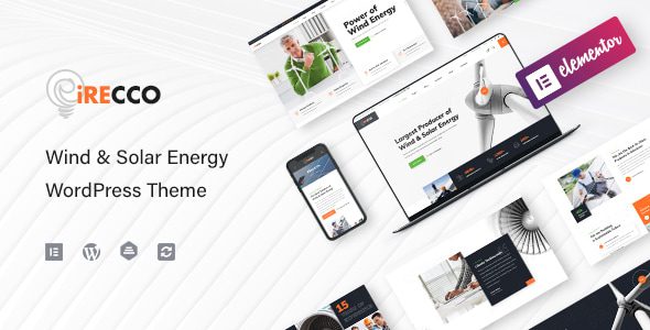 iRecco v1.3.12 – 风能与太阳能能源 WordPress 主题下载