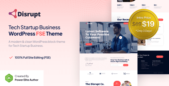 Disrupt v1.0 – 科技创业公司业务 FSE WordPress 主题下载