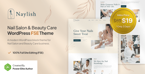 Naylish v1.0.2 – 美甲沙龙和美容护理 FSE WordPress 主题下载