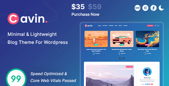 Cavin v1.9 – 最小和轻量级 WordPress 博客主题下载