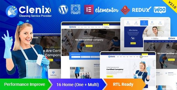 Clenix v3.12 清洁服务 WordPress 主题下载（已激活）