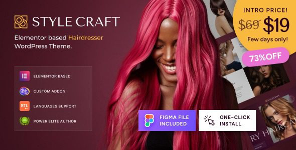 Style Craft v1.1.0 美发师和美发沙龙主题下载