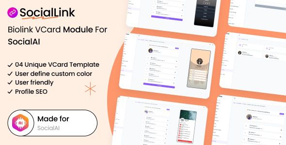 SocialLink v1.0 – Socialai的Biolink VCARD模块源码下载