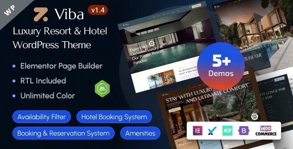VIBA V1.4-豪华度假胜地和酒店Elementor WordPress主题下载
