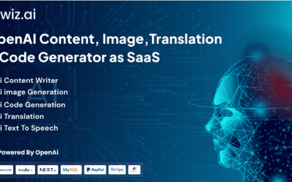 WizAI v1.5 – OpenAI内容，图像，翻译，聊天机器人以及对文本生成器SaaS平台的语音PHP源码下载