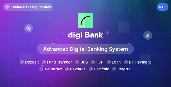 Digibank v2.5.4 高级数字银行系统带有奖励PHP源码下载