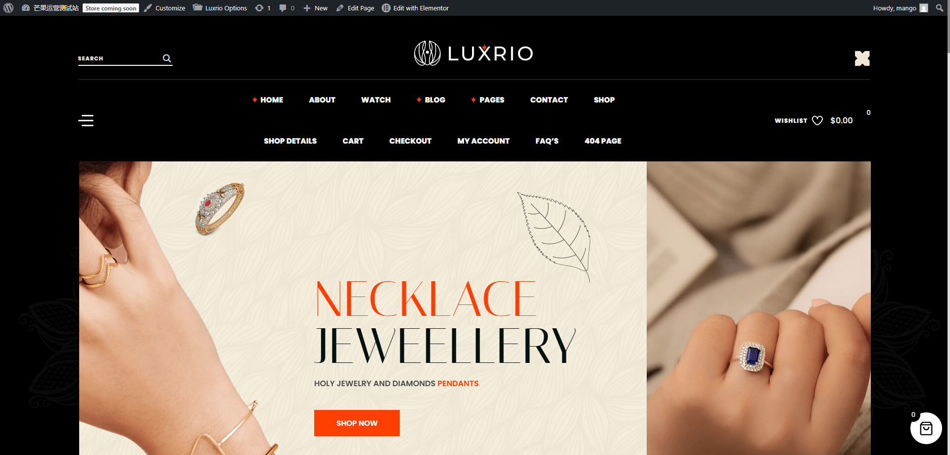 Luxrio 电子商务珠宝WordPress主题破解版下载