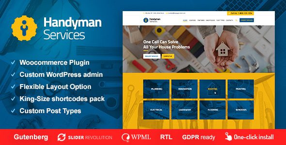 Handyman Services v1.2.7-建筑与翻新WordPress主题下载