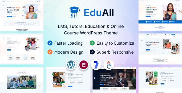 Eduall 1.0.4  – 教育LMS辅导员和在线课程WordPress主题多功能下载