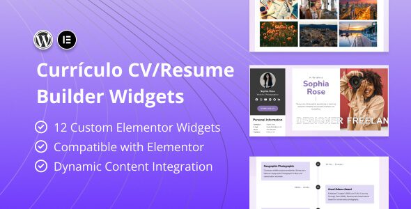curriculo v1.0 – 简历/简历构建器Elementor小部件插件下载