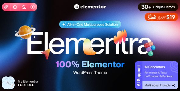 Elementra v2.0.1 -100％Elementor WordPress主题下载