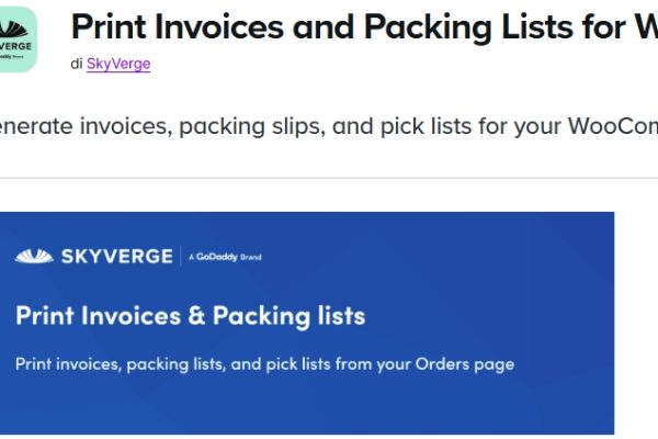 Print Invoices and Packing Lists for WooCommerce 3.15.0 打印发票和包装清单插件下载