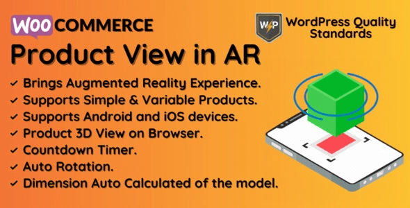 WooCommerce Product View in AR v1.2.2 (Augmented Reality) | 3D产品视图查看插件下载