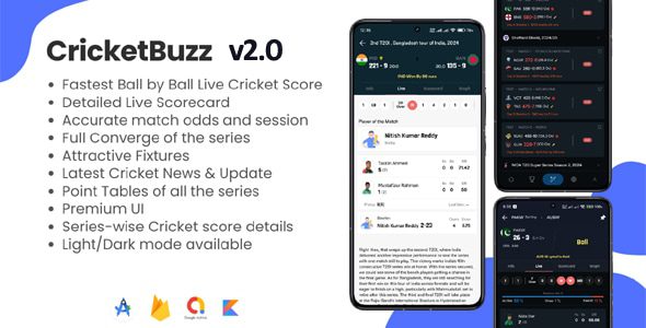 Cricketbuzz v2.2.2-现场板球评分，现场直线评论，IPL得分PHP源码下载