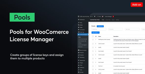 Pools For WooCommerce License Manager v2.2.3 插件下载