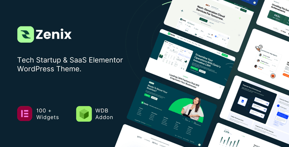 Zenix v7.1 -技术启动和SaaS Elementor WordPress主题下载
