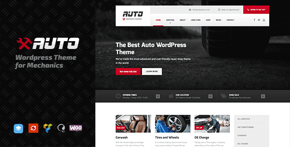 Auto v2.3.9  – 机械师，汽车经销商和维修店的WordPress主题下载