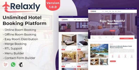 Relaxly Unlimited Hotel Booking Platform v1.2.1 酒店预订平台PHP源码下载