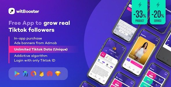 WitBooster v2.3.0 – 免费的应用程序来增长Android的真正Tiktok视频关注者app源码下载