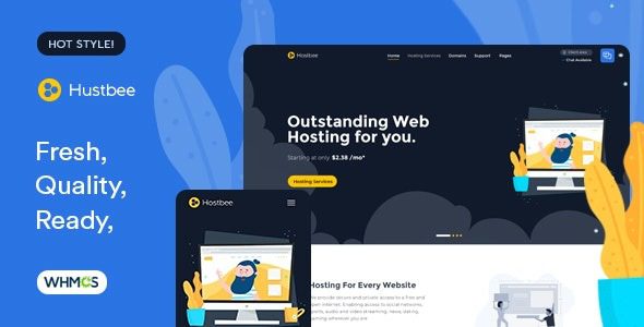 Hustbee (25 March 2026) 托管HTML和WHMCS模板下载