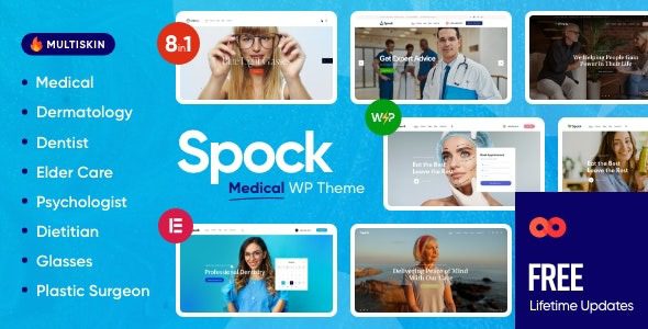 Spock v1.17.0 医疗元素多皮肤WordPress主题下载