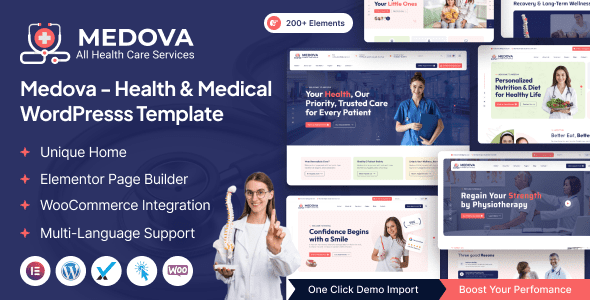 MEDOVA V1.4.0  – 健康与医学WordPress主题下载