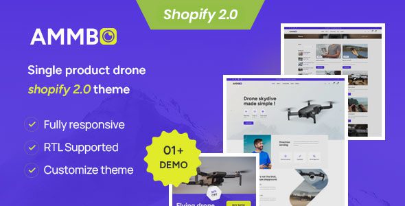AMMBO 1.0 -单产品无人机商店Shopify 2.0主题