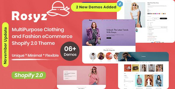 Rosyz 1.0 -多功能服装和时尚电子商务Shopify 2.0主题下载