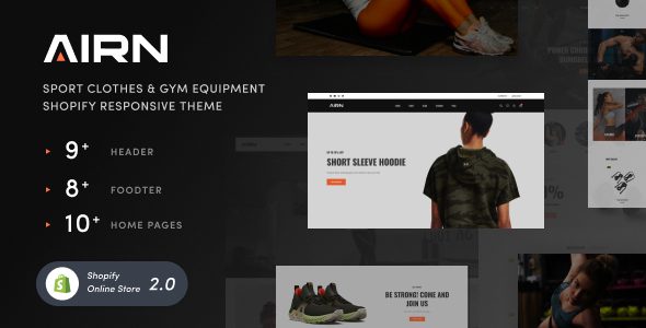 AIRN 1.0 -运动服装和健身设备Shopify 2.0主题下载