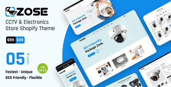 ZOSE V1.0.1- CCTV安全与电子商店Shopify 2.0主题下载