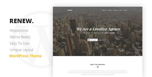 RENEW v1.0 – 创意单页 WordPress 主题下载