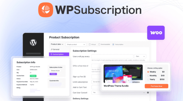 WPSubscription Pro v1.17.1 定期付款订阅wordpress插件下载