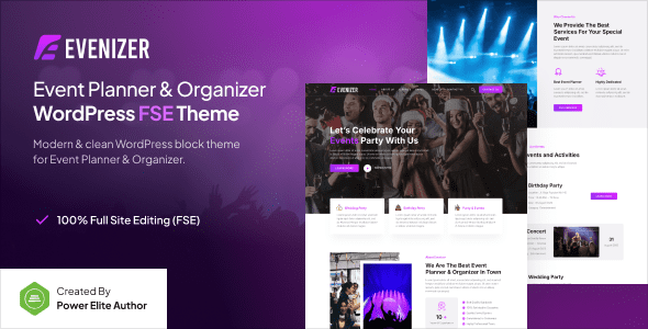 Evenizer v1.0.2 – 活动策划与组织者 FSE WordPress 主题下载