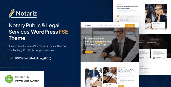 Notariz v1.0.1 – 公证人和法律服务 FSE WordPress 主题下载