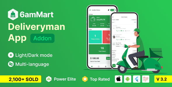 6amMart – Delivery Man App v3.2 配送app源码下载