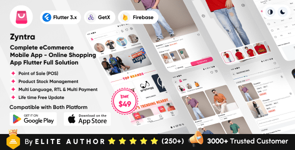 Zyntra v1.0 – 完整的电子商务移动应用程序 – 在线购物应用程序app源码下载