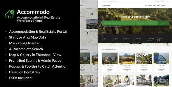 Accommodo v1.2 – 住宿旅游 WordPress 主题下载