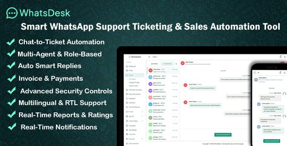 WhatsDesk v1.0 – 智能 WhatsApp 支持票务和销售自动化工具PHP源码下载