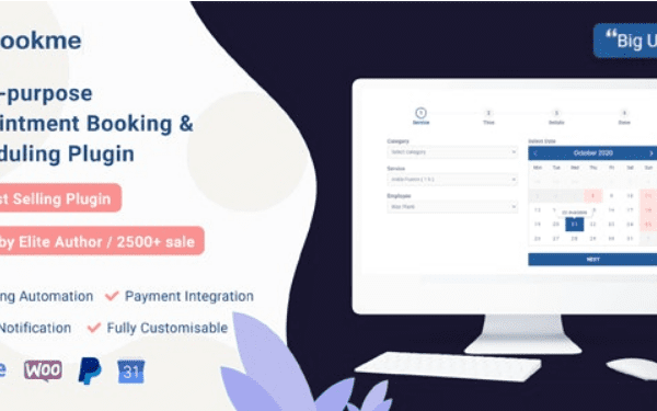 Bookme v4.9.0 – WordPress 预约安排插件下载
