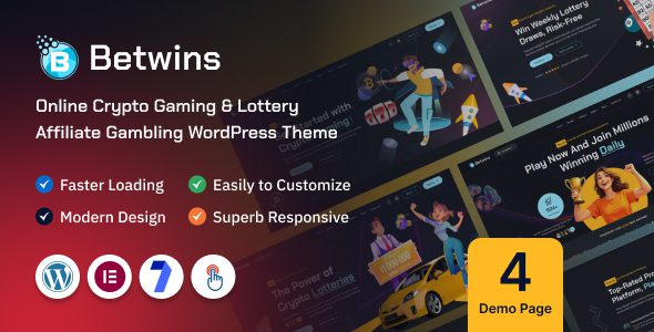 Betwins v1.0.0 – 在线加密游戏和彩票赠品联盟 WordPress 主题下载