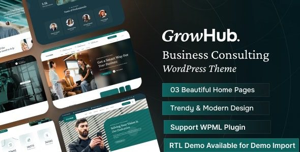 GrowHub v1.1.0 商业咨询 WordPress 主题下载