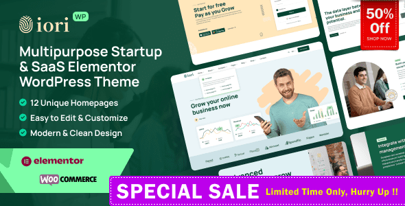 iori v1.0.8 – 多用途初创企业和 SaaS 软件技术 Elementor WordPress 主题下载