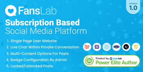 FansLab v1.0 – 基于订阅的社交媒体平台 – nulled  PHP源码下载