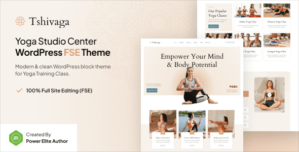 Tshivaga v1.0.1 – 瑜伽工作室和培训中心 FSE WordPress 主题下载