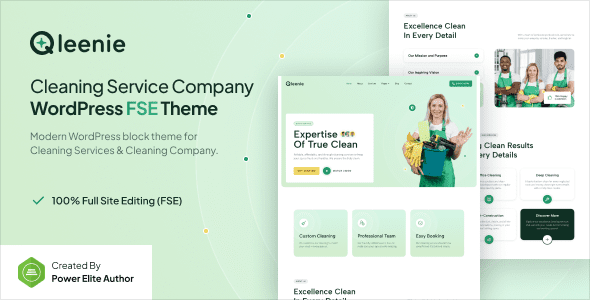 Qleenie v1.0.0 清洁服务公司 WordPress 主题下载