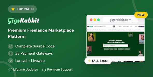 GigsRabbit v1.0 – 高级自由职业者市场平台PHP源码下载