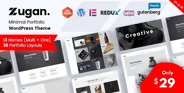 Zugan v1.6.6 极简Portfolio WordPress 主题下载