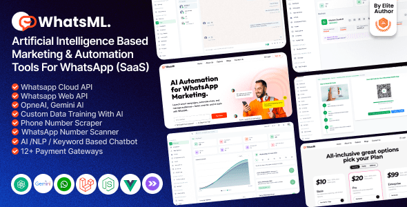 WhatsML v1.0.1 – 基于人工智能的 WhatsApp 营销、聊天自动化和批量发送工具（SaaS）PHP源码下载
