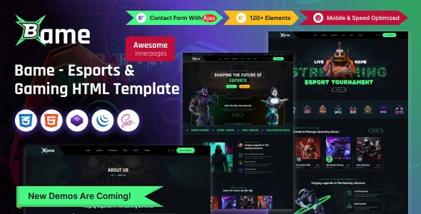 Bame v1.0 – 电子竞技和游戏HTML模板下载